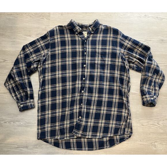 Red Head Flannel Button Up Shirt Blue Plaid Print Men’s Size 2XLT - Picture 1 of 7